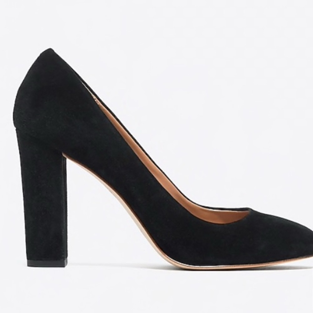 J. Crew Black Suede Block Heels